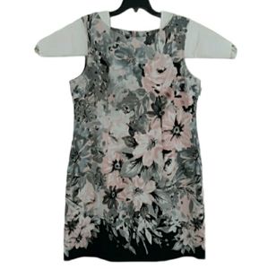 Connected Size 16 Pink & Black Floral Dress